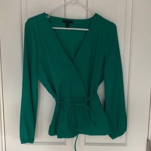 J Crew faux wrap top | size 8 | jade green